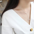 Golden / Silver Stylish Clavicle Pendent For Girls - Silver