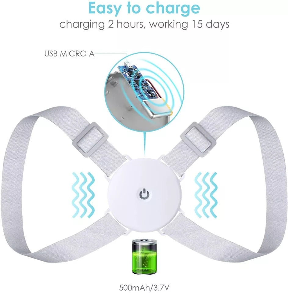 Adjustable Spine Back Support Posture Sensor Belt chargeable .