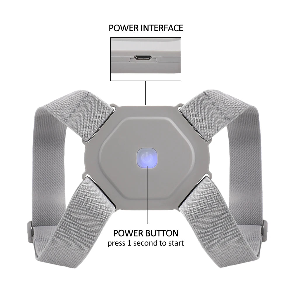 Adjustable Spine Back Support Posture Sensor Belt chargeable .