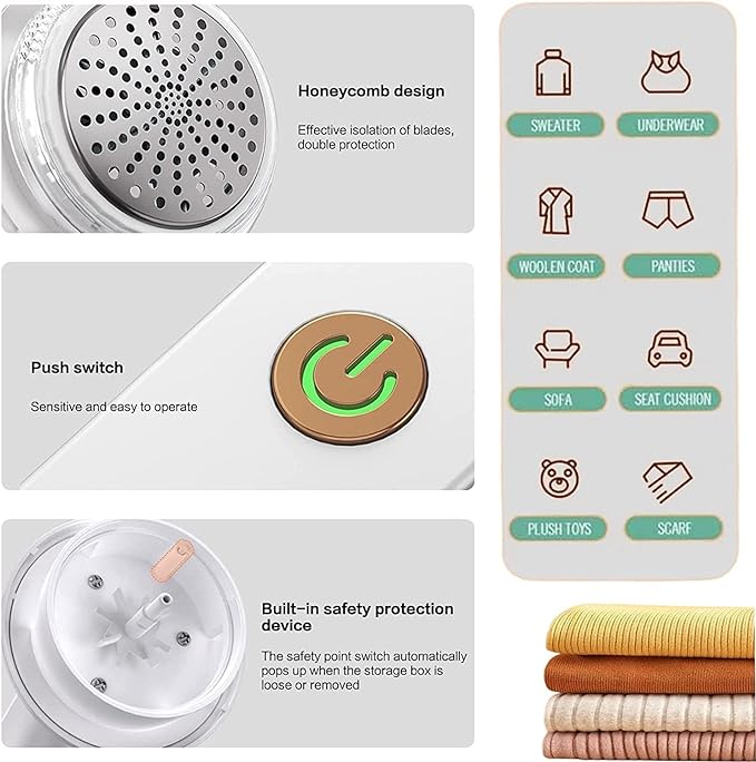 Electric Lint Remover For Clothing Sweater Anti Pilling Razor Coat Hair Ball Trimmer Rechargeable Plush Clothing Razor Remover ( random color )
