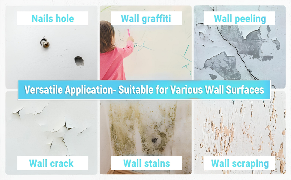 Wall Repair Paste 200gm – White Waterproof Crack Filler With Scraper, Wall Putty & Hole Mending Agent for Damaged Walls and Joints