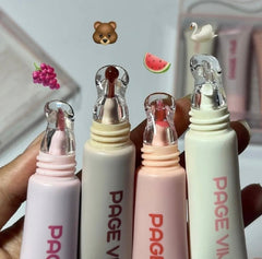 PAGE VINE Roll-On Lip Gloss - Tinted Moisturizing Lip Oil | Long Lasting Glossy Finish | Natural Lip Tint .